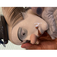 VTG LARGE LLADRO PENSIVE CLOWN Bust Glossy Porcelain Figurine #5130 10.25"H