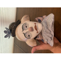 VTG LARGE LLADRO PENSIVE CLOWN Bust Glossy Porcelain Figurine #5130 10.25"H