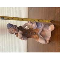 VTG LARGE TENGRA Clown W/Rabbit In Hat Glossy Porcelain Figurine 11"H