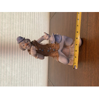 VTG LARGE TENGRA Clown W/Rabbit In Hat Glossy Porcelain Figurine 11"H