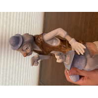 VTG LARGE TENGRA Clown W/Rabbit In Hat Glossy Porcelain Figurine 11"H