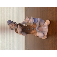 VTG LARGE TENGRA Clown W/Rabbit In Hat Glossy Porcelain Figurine 11"H