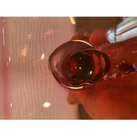 STUNNING VTG Cranberry Crystal Art Glass Cornucopia Vase 7"H CZECHOSLOVAKIA
