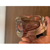 PAIR Of Small Sommerso Modern Crystal Art Glass Vases 3.5"H