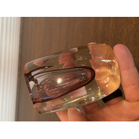 PAIR Of Small Sommerso Modern Crystal Art Glass Vases 3.5"H