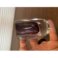 PAIR Of Small Sommerso Modern Crystal Art Glass Vases 3.5"H