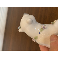 VTG LLADRO Polar Bear W/Applied Flowers Glossy Porcelain Figurine #6355 5" SPAIN
