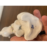 VTG LLADRO Polar Bear W/Applied Flowers Glossy Porcelain Figurine #6355 5" SPAIN