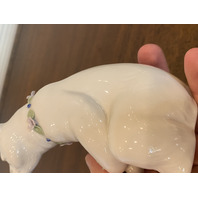 VTG LLADRO Polar Bear W/Applied Flowers Glossy Porcelain Figurine #6355 5" SPAIN