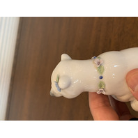 VTG LLADRO Polar Bear W/Applied Flowers Glossy Porcelain Figurine #6355 5" SPAIN
