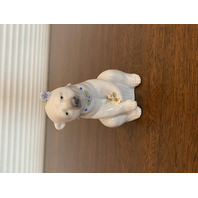VTG LLADRO Polar Bear W/Applied Flowers Glossy Porcelain Figurine #6355 5" SPAIN