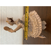 VTG Laced Fine Porcelain Ballerina Lady Figurine 10.5"H DAMAGED
