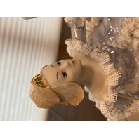 VTG Laced Fine Porcelain Ballerina Lady Figurine 10.5"H DAMAGED