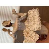 VTG Laced Fine Porcelain Ballerina Lady Figurine 10.5"H DAMAGED