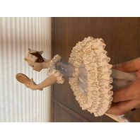 VTG Laced Fine Porcelain Ballerina Lady Figurine 10.5"H DAMAGED