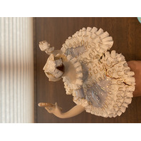 VTG Laced Fine Porcelain Ballerina Lady Figurine 10.5"H DAMAGED