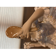 VTG Laced Fine Porcelain Ballerina Lady Figurine 10.5"H DAMAGED