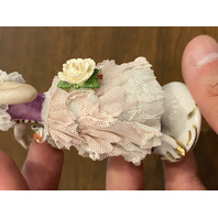 ANTIQUE DRESDEN Floral Laced Dress Dancing Ballerina Porcelain Figurine 3.75"H