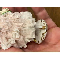 ANTIQUE DRESDEN Floral Laced Dress Dancing Ballerina Porcelain Figurine 3.75"H