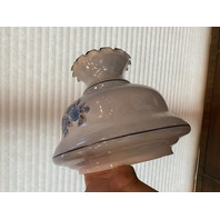 BEAUTIFUL LARGE VTG HANDPAINTED GWTW Blue Floral 3-Way Electric Table Lamp 25"H