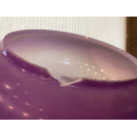 LARGE VTG HANDPAINTED GWTW Purple & White Floral Electric Table Lamp 26"H