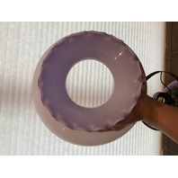 LARGE VTG HANDPAINTED GWTW Purple & White Floral Electric Table Lamp 26"H