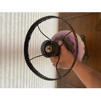 LARGE VTG HANDPAINTED GWTW Purple & White Floral Electric Table Lamp 26"H