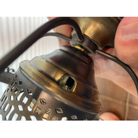 LARGE VTG HANDPAINTED GWTW Purple & White Floral Electric Table Lamp 26"H