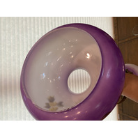 LARGE VTG HANDPAINTED GWTW Purple & White Floral Electric Table Lamp 26"H