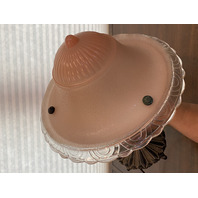 VINTAGE Pink ART DECO Art Glass Electric Table Lamp 16"H x 11"W DAMAGED