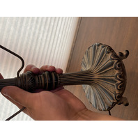 VINTAGE Pink ART DECO Art Glass Electric Table Lamp 16"H x 11"W DAMAGED