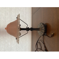 VINTAGE Pink ART DECO Art Glass Electric Table Lamp 16"H x 11"W DAMAGED