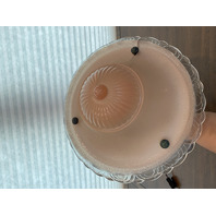 VINTAGE Pink ART DECO Art Glass Electric Table Lamp 16"H x 11"W DAMAGED