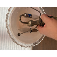 VINTAGE Pink ART DECO Art Glass Electric Table Lamp 16"H x 11"W DAMAGED