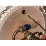 VINTAGE Pink ART DECO Art Glass Electric Table Lamp 16"H x 11"W DAMAGED