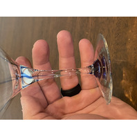RARE SET(8) BEAUTIFUL VTG Rosenthal Studio Line Ultra Blue Swirl Glasses 5 7/8"H