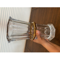 STUNNING BACCARAT Crystal HARCOURT 1841 Vase W/Gold Trim SIGNED W/BOX 12.5"H