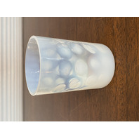 STUNNING SET(6) VINTAGE Blue Opalescent COIN DOT Glass Tumblers 4"H