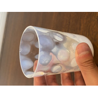 STUNNING SET(6) VINTAGE Blue Opalescent COIN DOT Glass Tumblers 4"H
