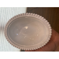 BEAUTIFUL VTG Indiana Glass White Milk Glass Nesting Hen Design Candy Dish 7"L