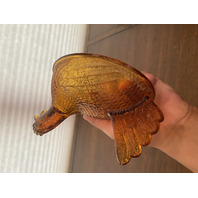 BEAUTIFUL VTG Indiana Glass Honey Amber Glass Nesting Hen Design Candy Dish 7"L