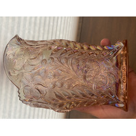 STUNNING VTG Imperial Glass Pink Iridescent TIGER LILY Pitcher, 7 Glasses SET(8)