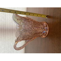 STUNNING VTG Imperial Glass Pink Iridescent TIGER LILY Pitcher, 7 Glasses SET(8)