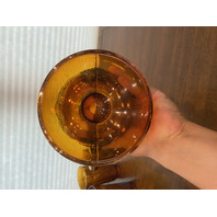 STUNNING VTG Indiana Glass Amber Iridescent HARVEST Pattern Pitcher Set (7)