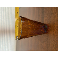 STUNNING VTG Indiana Glass Amber Iridescent HARVEST Pattern Pitcher Set (7)
