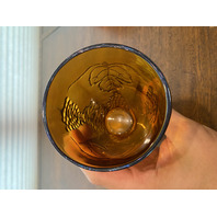 STUNNING VTG Indiana Glass Amber Iridescent HARVEST Pattern Pitcher Set (7)