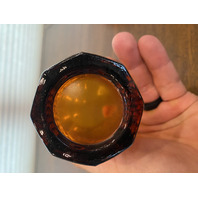 STUNNING VTG Indiana Glass Amber Iridescent HARVEST Pattern Pitcher Set (7)