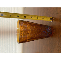 STUNNING VTG Indiana Glass Amber Iridescent HARVEST Pattern Pitcher Set (7)