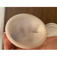 VTG Westmoreland Milk Glass/Opalescent Nesting Hen Design Candy Dish 5.5"L