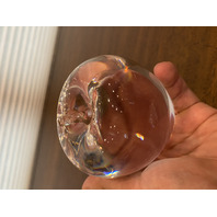STUNNING VTG STEUBEN Life Size Crystal Apple Paperweight SIGNED 3.75"H